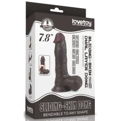 LoveToy SlidingSkin Gode Sliding Skin 15 x 4.8 cm Marron